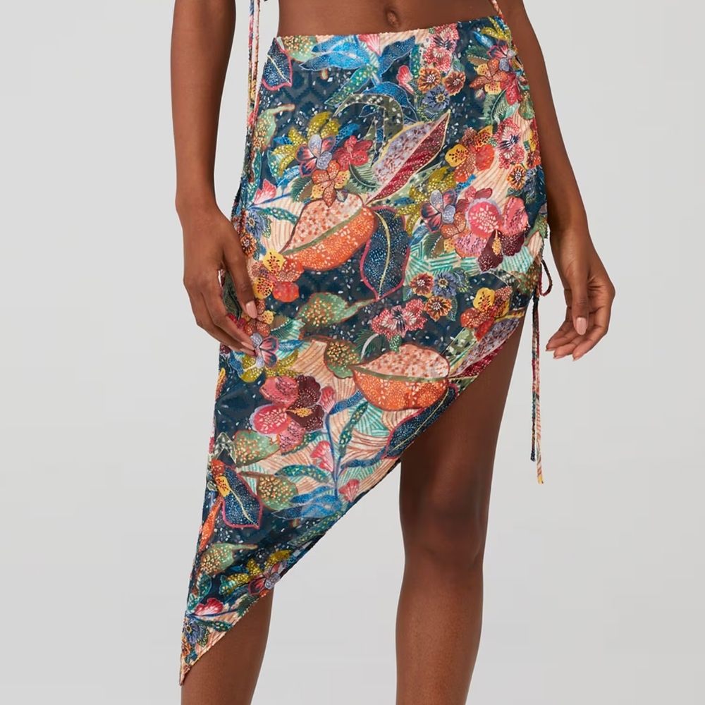 NEW Amanda Uprichard Tropical VACATION Sarong Style Skirt Size Large - Picture 3 of 16
